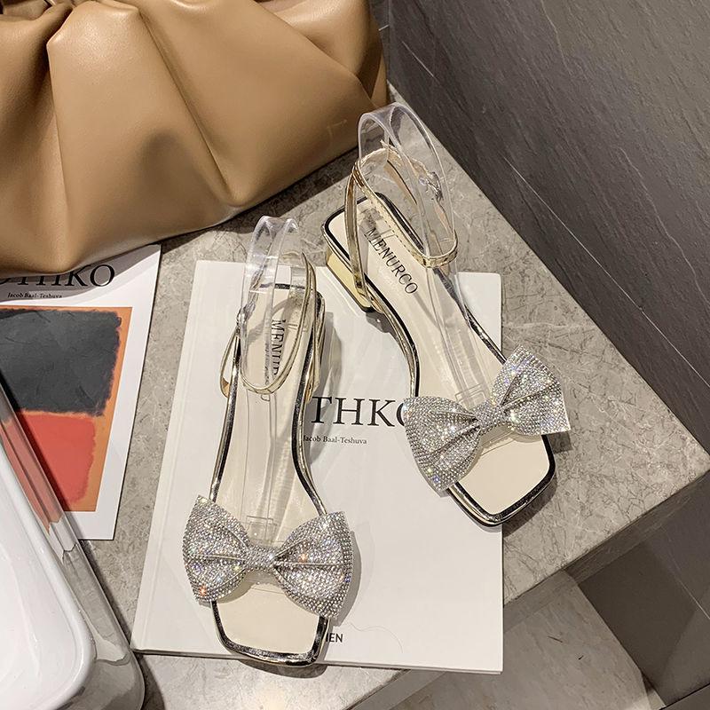 All-match Fashionable Women's Shoes Korean Thick Heel Open Toe Buckle High Heels Women's Summer Roman Sandals