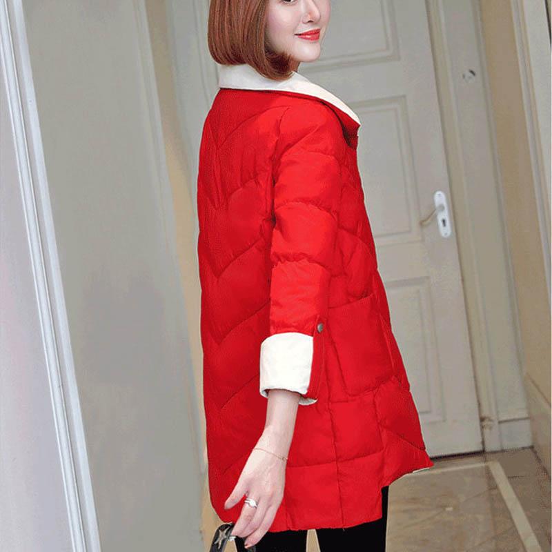 Winter Fashion Padded Coat Women's Mid-length Loose Down Padded Coat All-match Women's Winter Coat Thick Coat Padded Jacket
