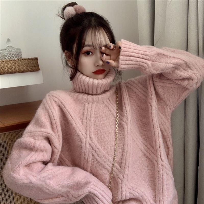 Women's Pullover Sweater Loose Bottoming Sweater Wear Outside Lazy Style All-match Knitted Top