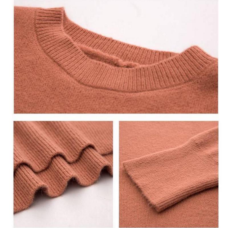 Pofulove lazy wind pullover sweater women autumn and winter loose students mid-length sweater