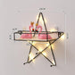 Nordic Modeling Metal Decorative Rack Wall Display Platform Living Room Art Storage Shelf with Light Strip