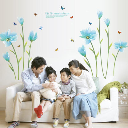 Magic Flower Living Room Bedroom Decoration Sticker Removable Waterproof Lily Wall Sticker