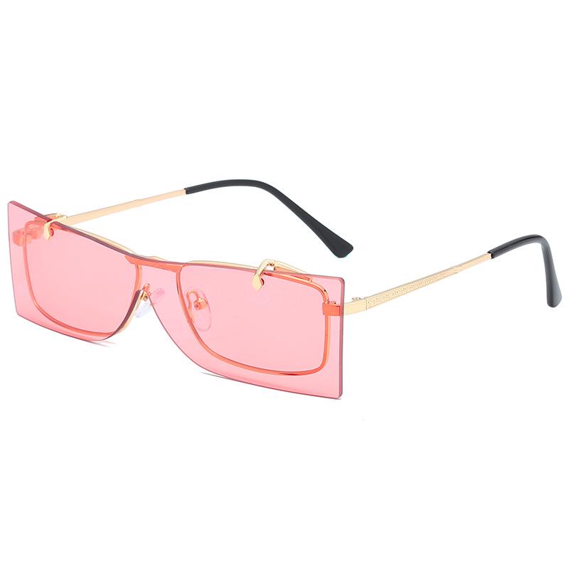 WTEMPO Square Flip Sunglasses Men and Women Punk Sunglasses Women's Tide Ocean Sunglasses