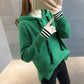 Spring and Autumn All-match Hooded Sweater Knit Korean Short Tops Fashion Casual Women's Jacket