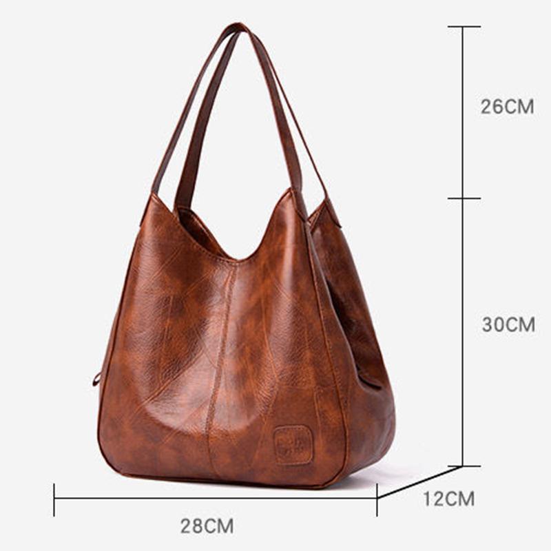 PU Dumplings Solid Color Lady Women Bag Retro Shoulder Bag Large Capacity Handbag