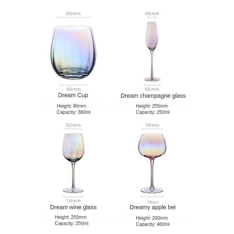 New Product Rainbow Glass Set Red Wine Glass Champagne Glass Apple Glass Water Glass Household Glass Goblet Crystal Glass Set
