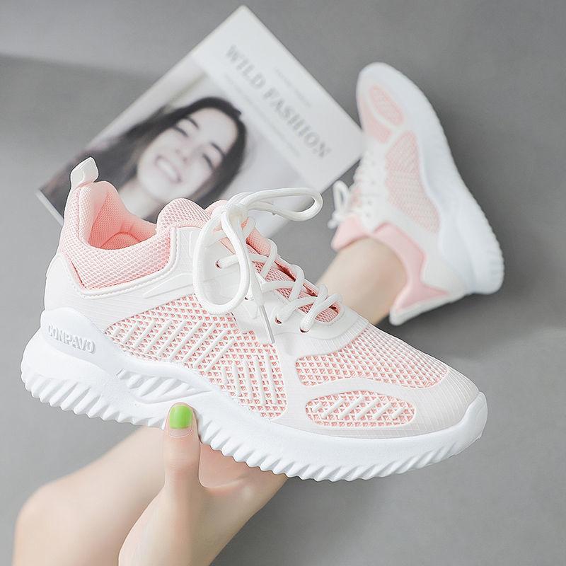 Spring White Shoes Female Students Running Breathable Comfortable Mesh Shoes All-match Casual Sports Shoes