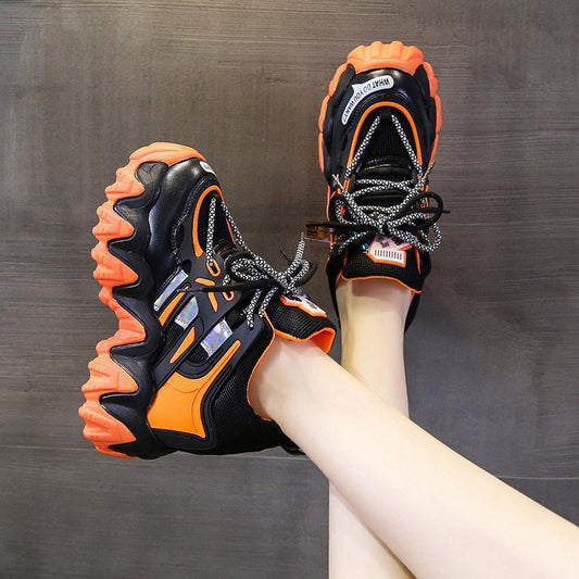 Thick-soled Heightened Travel Running Shoes Casual Student Breathable Sneakers All-match Comfortable Women Walking Sneakers