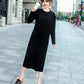 Autumn and Winter Thickened Base Sweater Skirt Loose Mid-length Over The Knee Dress Solid Color Knitted Sweater Skirt for Women