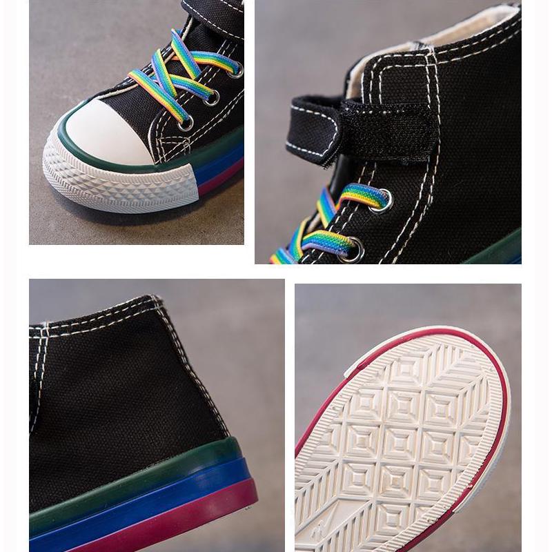 Children's Canvas Shoes 2020 Spring Girls Candy Color High-top Board Shoes Boys Casual Soft Bottom Shoes
