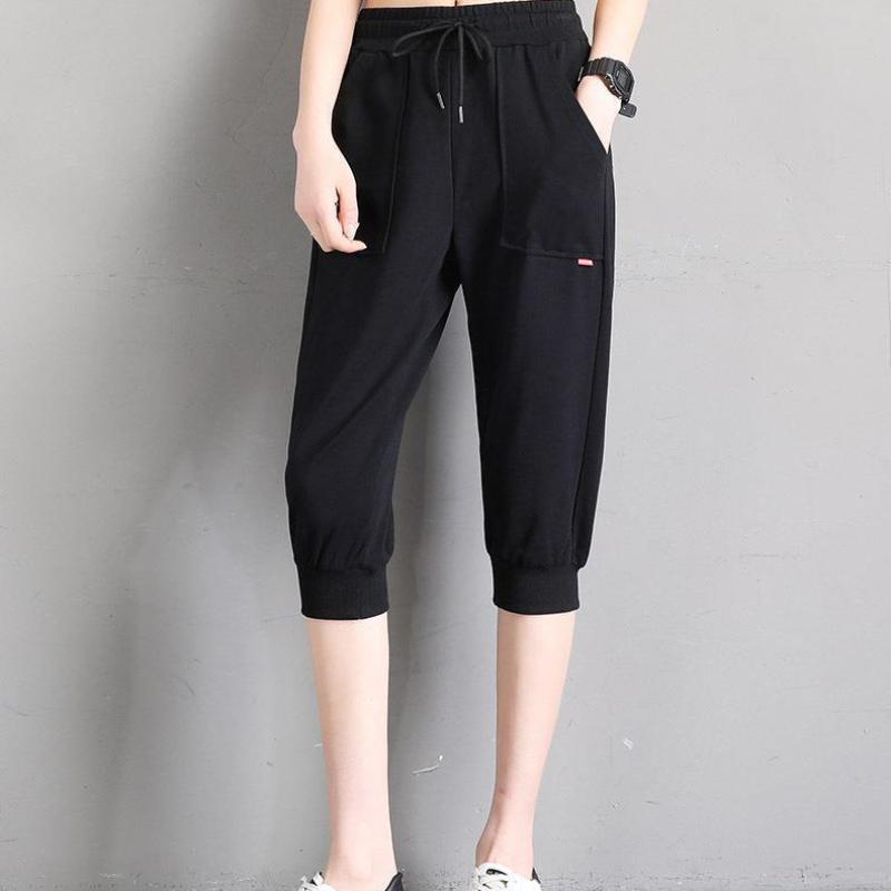 Cropped Trousers Women's Summer Dress Thin Loose and Thin Plus Size 7 Points Sports Shorts Casual Breeches Running Harem Pants