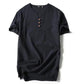 Oversized Linen Shirt Men's Summer Short-sleeved Plus Fertilizer Plus Size Loose Half-sleeved Solid Color Men's T-shirt