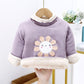 Children's Velvet Padded Winter Quilted Cotton Clothing Turtleneck Pullover Quilted Jacket Warm Sweater