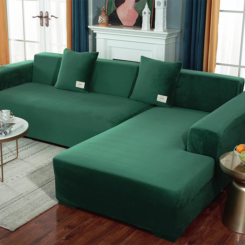 Thick Plush Solid Color Sofa Cover Elastic Non-slip One-piece Sofa Cover Universal All-inclusive Chaise and Lazy Combination