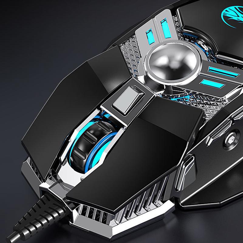 Programming Mouse Wired Mechanical Gaming Game Eternal Robbery Computer Office Eating Chicken Cf Pressure Gun Gaming Luminous Mouse