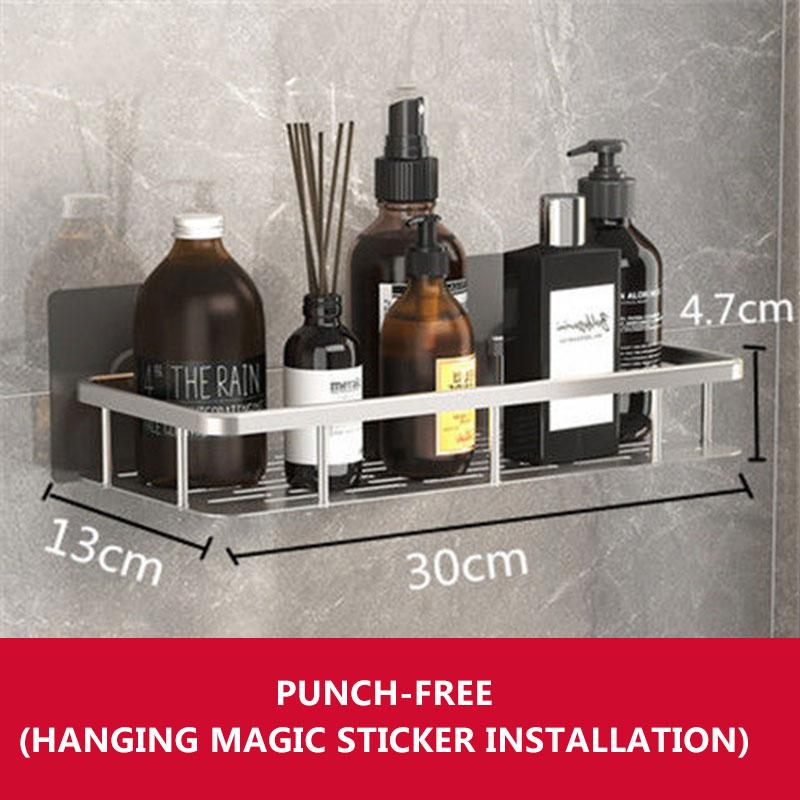 Bathroom Shelves Perforated-Free Toilet Storage Shelf Toiletries Wall Mount Storage Rack Kitchen Organizer Cosmetic Cabinet Storage Rack