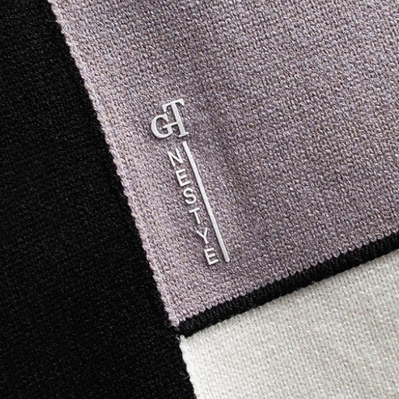 Men's Sweatshirts Autumn Mid-collar Thick Section Half High Neck Youth Knit Sweater Color Matching Men Sweater
