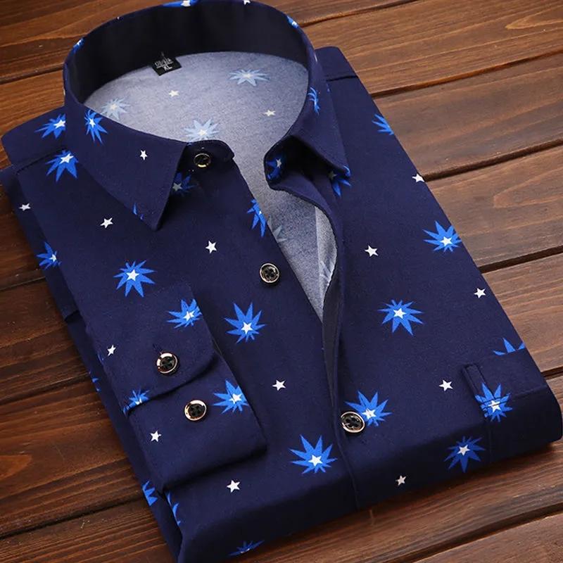 Spring and Autumn Men's Shirts Men's Printed Long Sleeve Shirts Men's Casual Shirts
