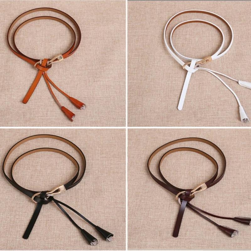 Women's Dress Decorative Belt with Skirt Thin Belt Casual Ladies Belt Leather Belt Tassel Girl Dress Decorative Belt