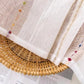 Faux Linen Stripe Pattern Sheer Curtains for Living Room Bedroom Embroidered Colorful Rainbow Semi Sheer Voile Window Curtain
