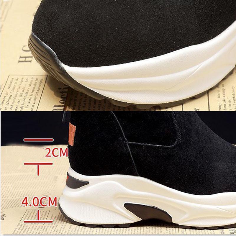 Inner Heightening Snow Boots Women Winter Cold-resistant Plus Cashmere Casual Short Boots Warm Thick-soled Cotton Shoes