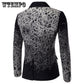 Coat Single-breasted Business Fashion Print Flowers Men High Quality Suit Jacket