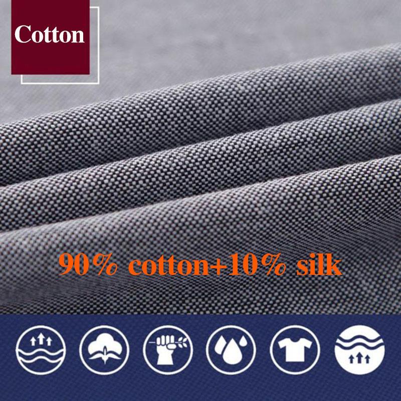 Oxford Cloth Shirt Men Tees Button Up Casual Undies Short Sleeve T-shirt Stretch Cardigan Male Clothing Solid Color Top Summer