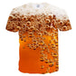 3D Shirt Full Body Beer Bubbles Short Sleeve T-shirt Summer Boy Hip Hop Personality Print Trend T-shirt
