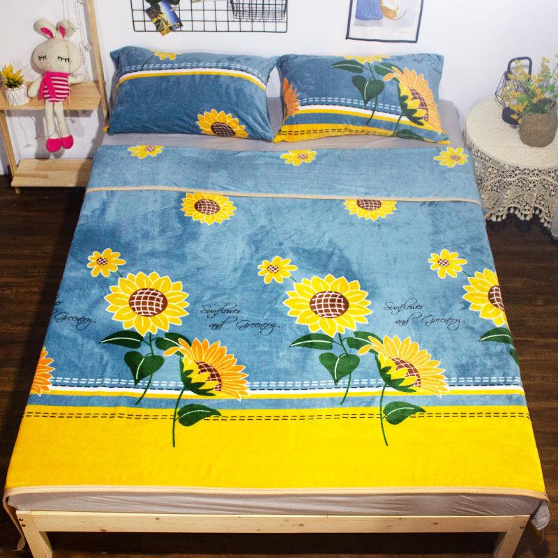 Double-sided Plus Fleece Sheets  Autumn Winter Warm Flannel Blanket Sheets Thicker Throw  Blankets for Kids Adult