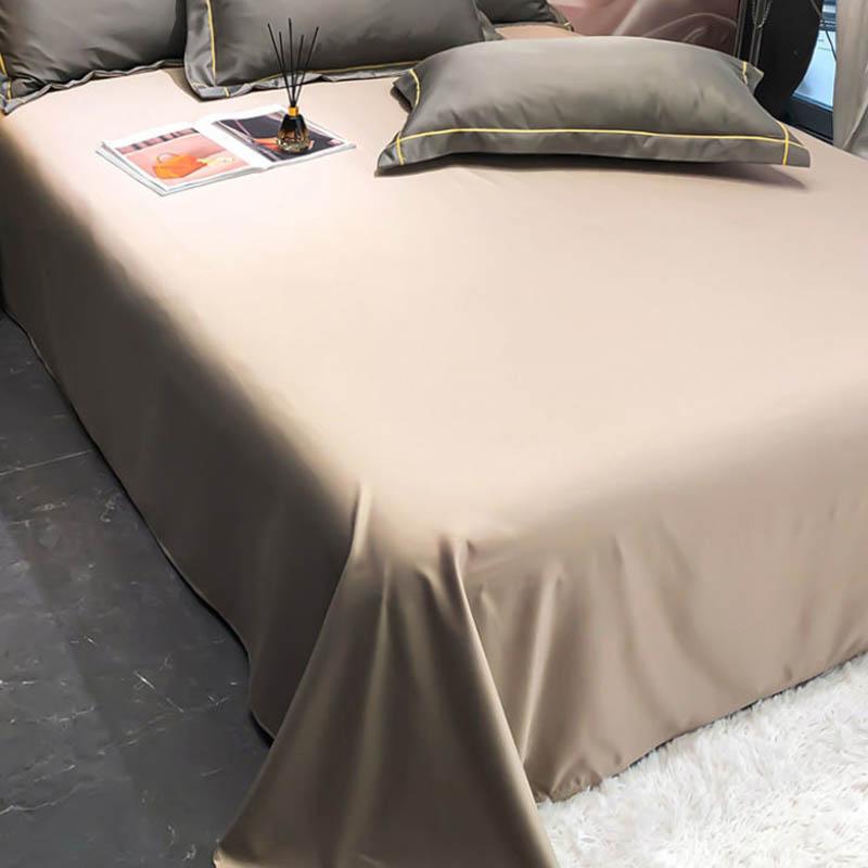 European-style Solid Color Double-sided Ice Silk Four-piece Bed Supplies Silk Slide Diet Water Wash Silk Sheets Were Set of Homes Set