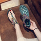 Flip-Flop Sandals Female Rhinestone Fairy Style Flat Student Flip-Flop Roman Bohemia Wild Summer