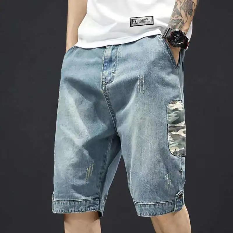 Summer Casual Shorts Men's Outdoor Casual Loose Five-point Jeans