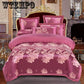 Bedding European Embroidered Jacquard Cotton Four-piece Cotton Quilt Bedrooms Bedroom Home