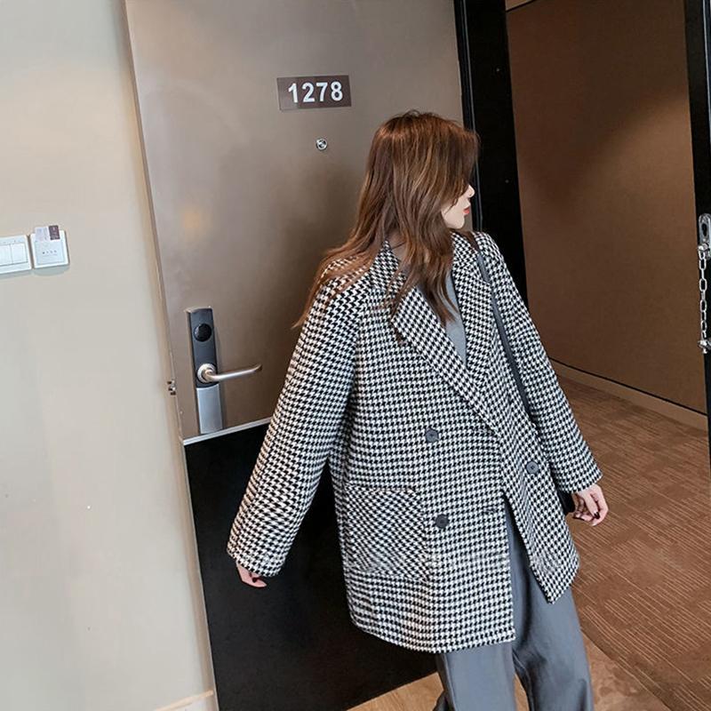 Fashion Autumn Women Plaid Blazers  Jackets Work Office Lady Suit Slim  Business Female Blazer Coat Talever