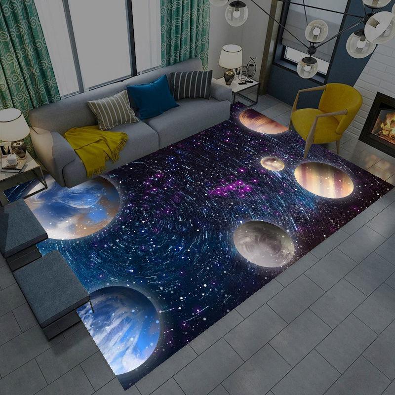 Washable Starry Sky Pattern Carpet Home Living Room Study Bedroom Children's Room Bedside Blanket