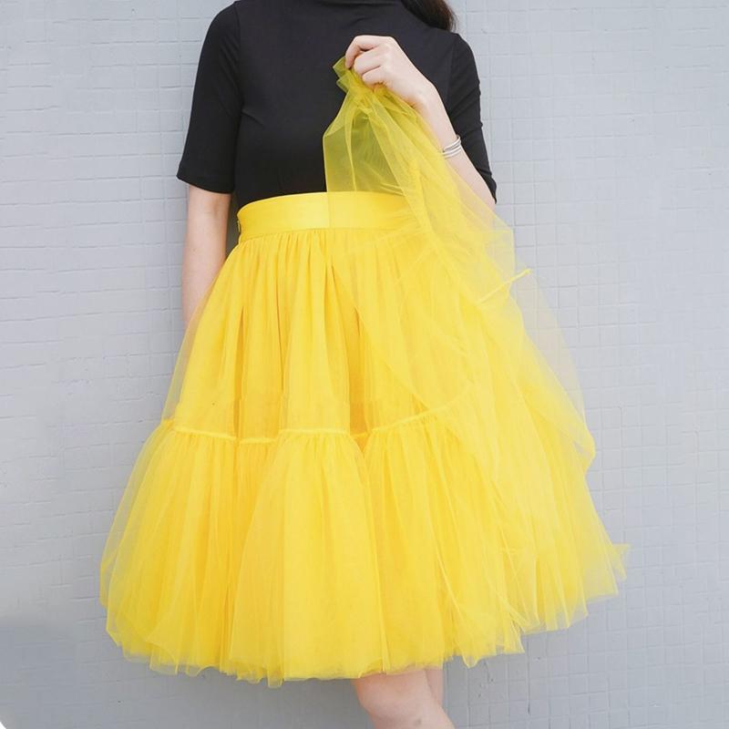 Women Veil Pettiskirt Tutu Skirt Plus Size Summer Ruffled Elastic Waist Sandy Beach Vacation Daily