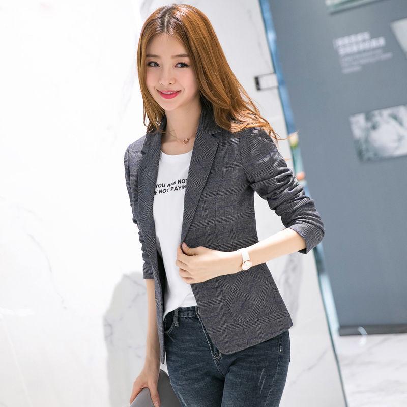 Women Chic Blazer Decorate Button Open Stitch Pockets Back Split Female Work Wear Stylish Coat