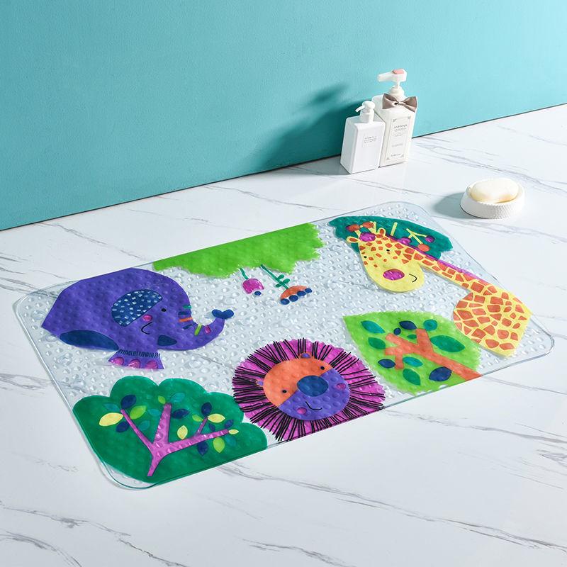 Large Size 50*80cm Bathroom Non-slip Mat Bathroom Shower Bath Bathroom Bathtub Floor Mat Cartoon with Suction Cup Toilet Floor Mat