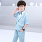 Boys Suit Three-piece Small Suit Host Piano Performance Clothes Male Flower Girl Dress Handsome British Tide