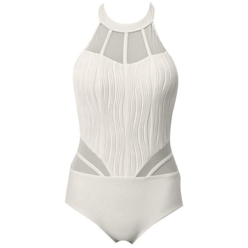 Sexy Backless Bikini Slim Cover Belly Thin Swimsuit See-through Mesh One-piece Swimsuit Women's Small Chest Gathered Beach Vacation Swimming Suit