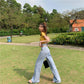WTEMPO Retro Hollow High Waist Spring Mop Jeans Women Loose Thin Skinny Wide Leg Pants Wild Long Pants