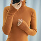 Autumn and Winter New Pile High-neck Woolen  Ladies Slim Tight-fitting Long-sleeved Sweater Base Sweater