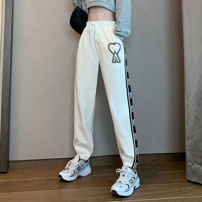 Girls Spring and Autumn Casual Pants High-waisted Feet All-match Panties Ladies Loose and Thin Sports Ninth Pants