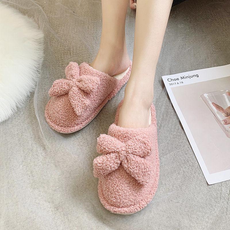 Autumn and Winter Pure Cotton Slippers Indoor Non-slip Soft-soled Shoes Warm Simple Plush Cotton Shoes