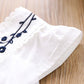 Children Dress Spring Summer Embroidery Kids Clothing  Baby Girls Clothing Solid Yarn Sleeveless Dress Girl