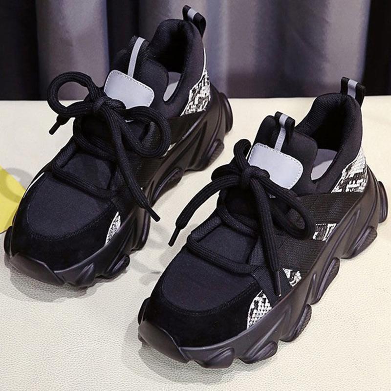 Harajuku Style Spring  Summer Sports Shoes Female Students Korean Sports Shoes Increased Casual Breathable Running Shoes