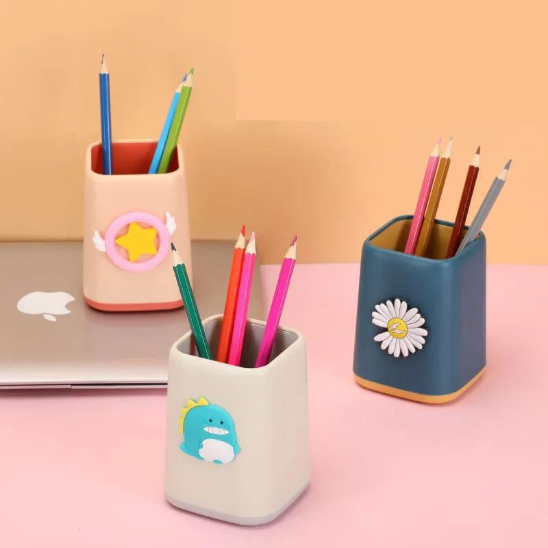Simple Ins Pen Holder Cartoon Cute Creative Personality Student Storage Box Office Desktop Stationery Storage Box