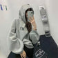Women's Autumn and Winter Oversize Hooded Plus Velvet Thick Coat Korean Version of The Student Loose Top Ladies Ins Casual Sweater