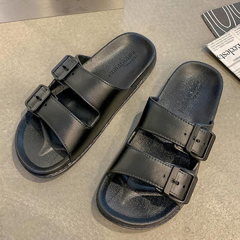 Simple Slippers Women's Summer Outer Wear Flat Shoes Non-slip Wet Water Comfortable Soft Bottom Sandals Light Home Bathroom Sandals