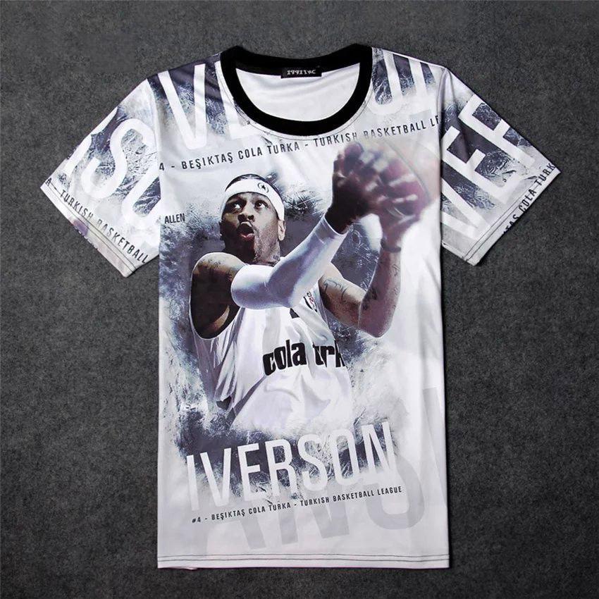 Basketball star T-shirt large size basketball clothes men's summer 3D printed short-sleeved T-shirt